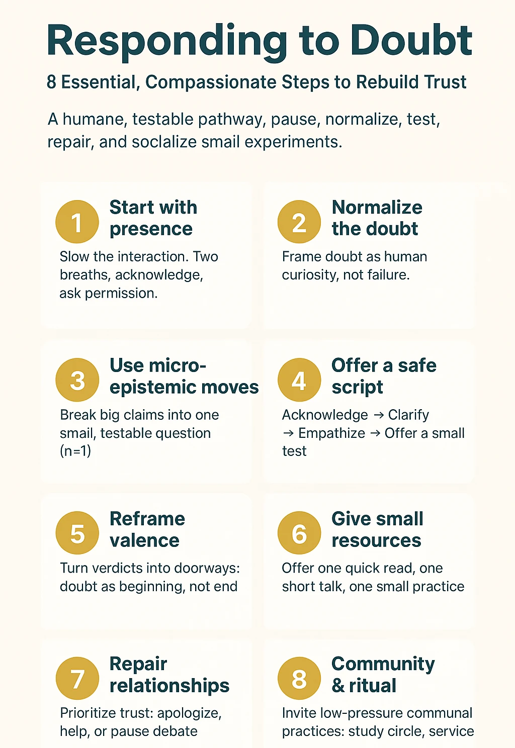 8 Powerful, Compassionate Steps to Restore Clarity - Responding to Doubt 8 Powerful, Compassionate Steps to Restore Clarity - Responding to Doubt