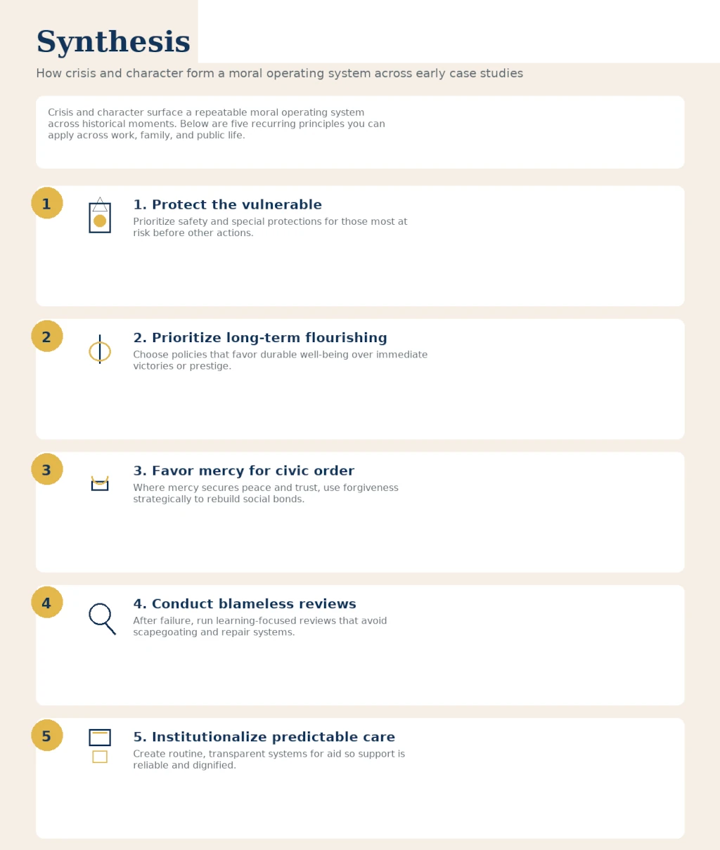 Synthesis — recurring decision principles from early case studies Synthesis — recurring decision principles from early case studies
