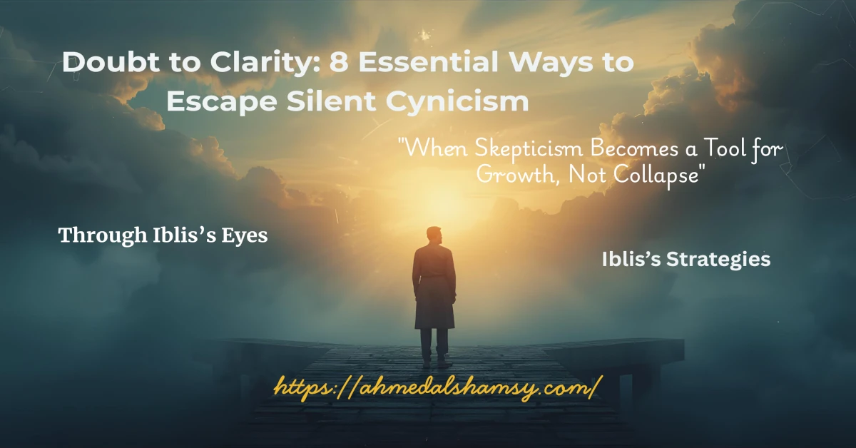 Doubt to Clarity: 8 Essential Ways to Escape Silent Cynicism — Through Iblis’s Eyes 1 Doubt is not failure. Learn how skepticism turns into cynicism—and how to move from doubt to clarity using psychological insight, faith, and practical steps.